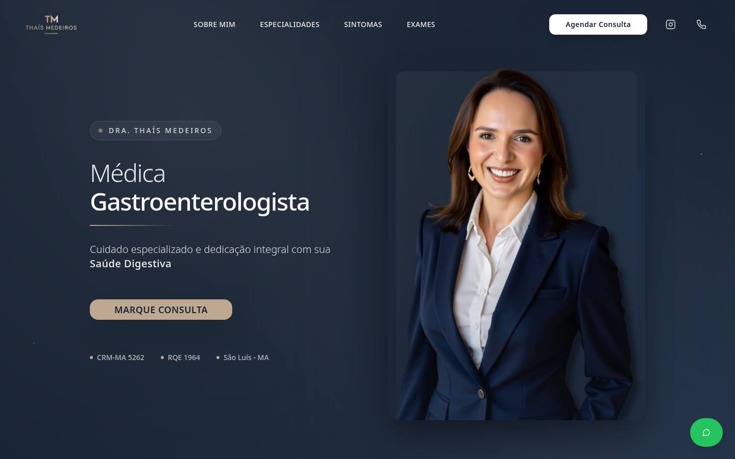 Projeto Dra. Thaís Medeiros em versão desktop